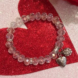 ❤️Crystal clear beads with Rhinestones and locket